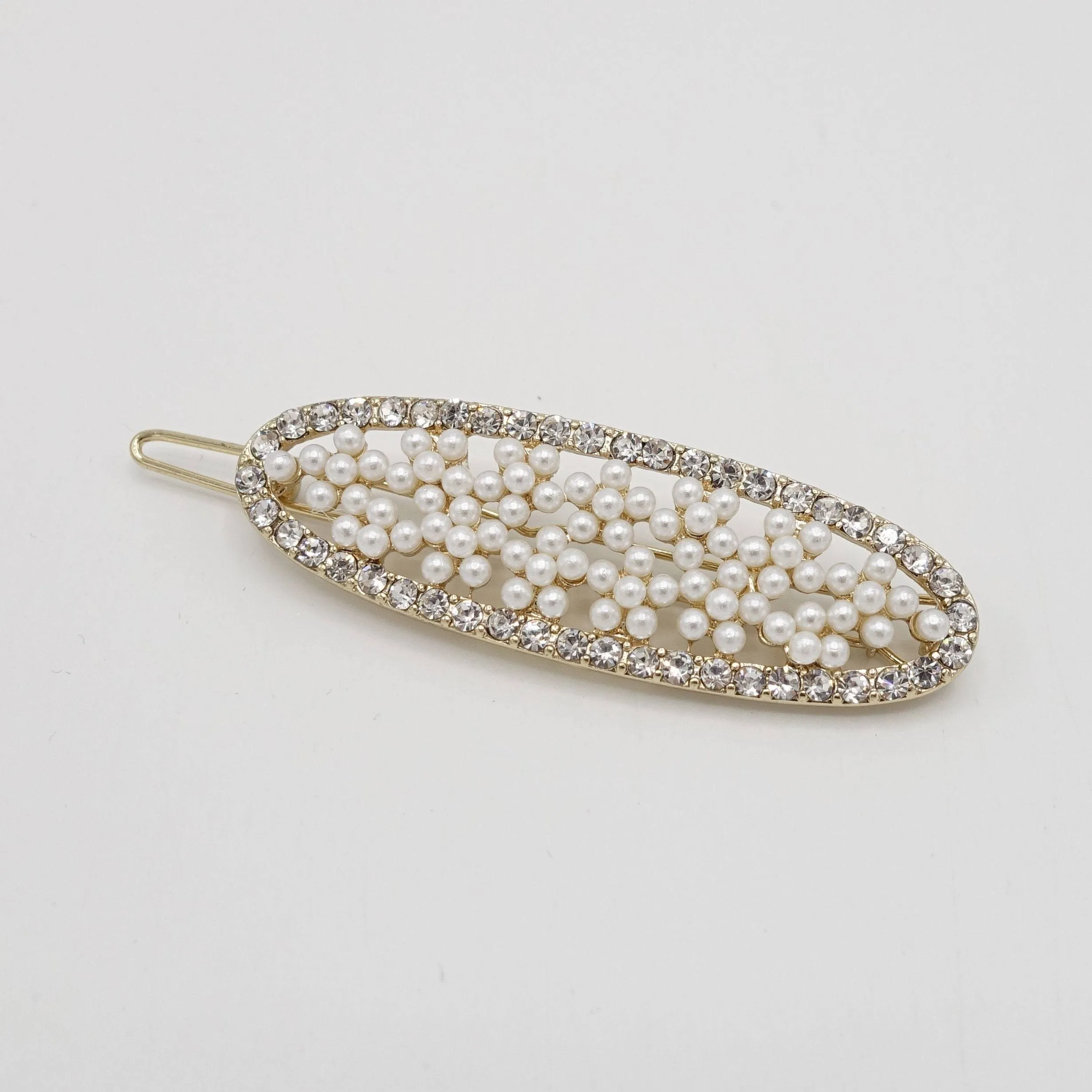 oval pearl hair clip