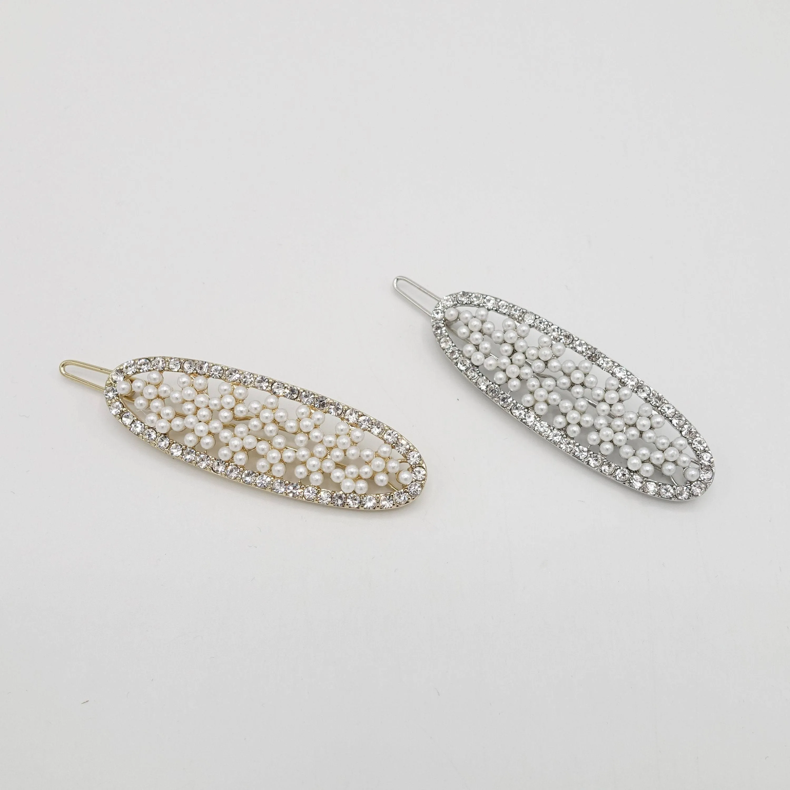 oval pearl hair clip