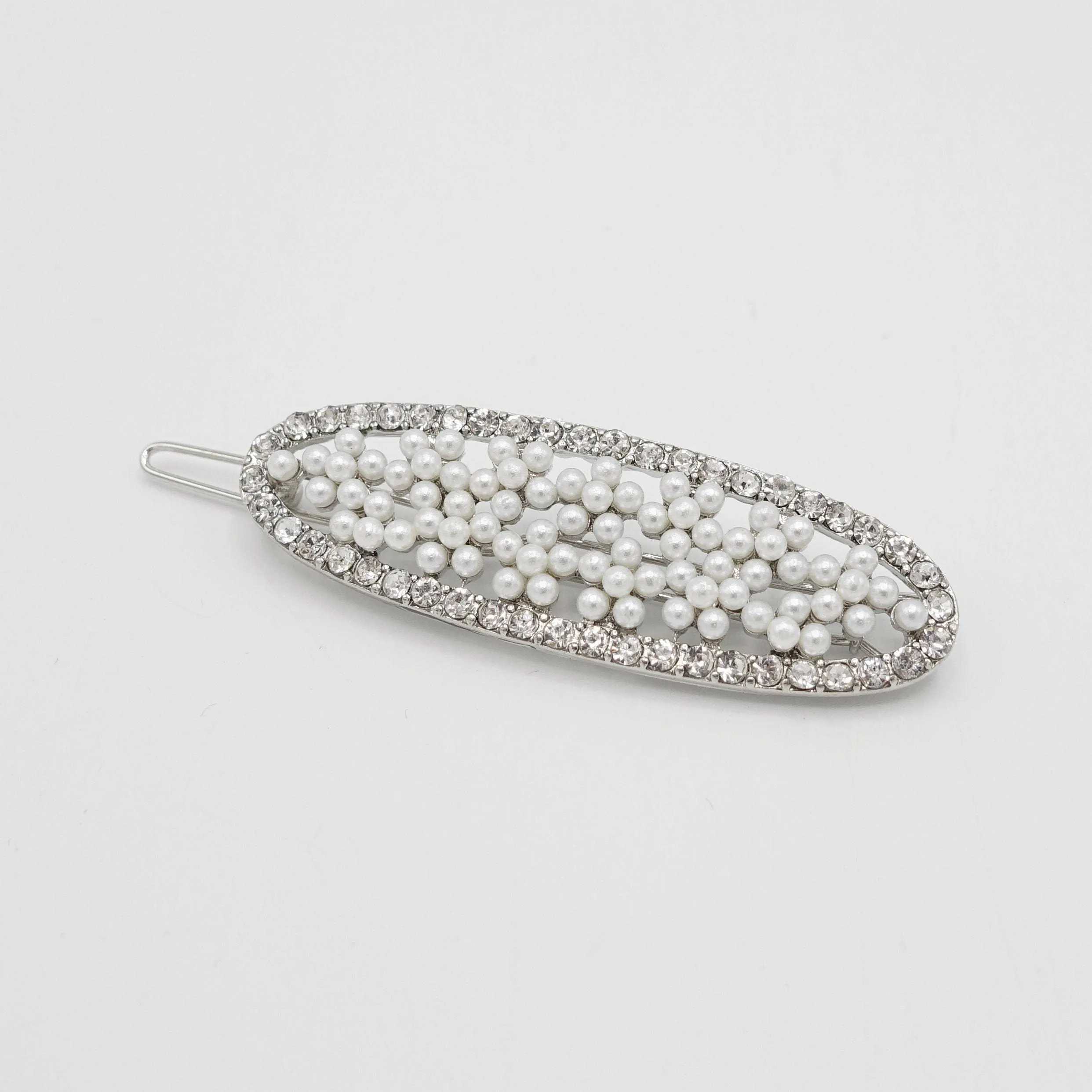 oval pearl hair clip