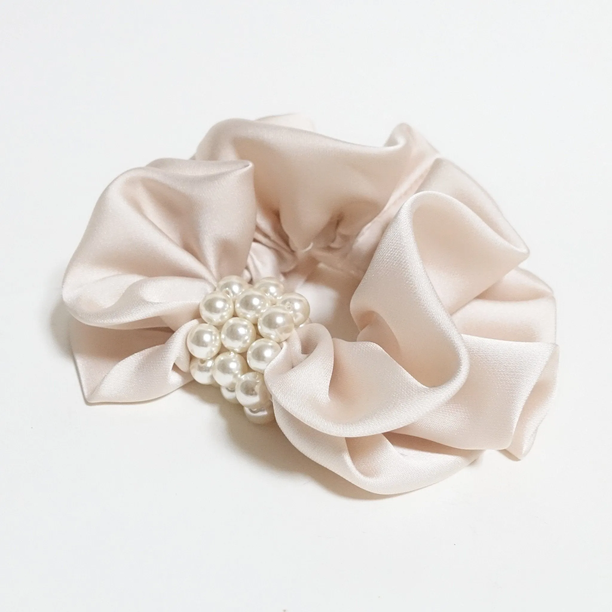 Pearl Decorated Satin Hair Scrunchies Hair Elastics Women Hair Accessories