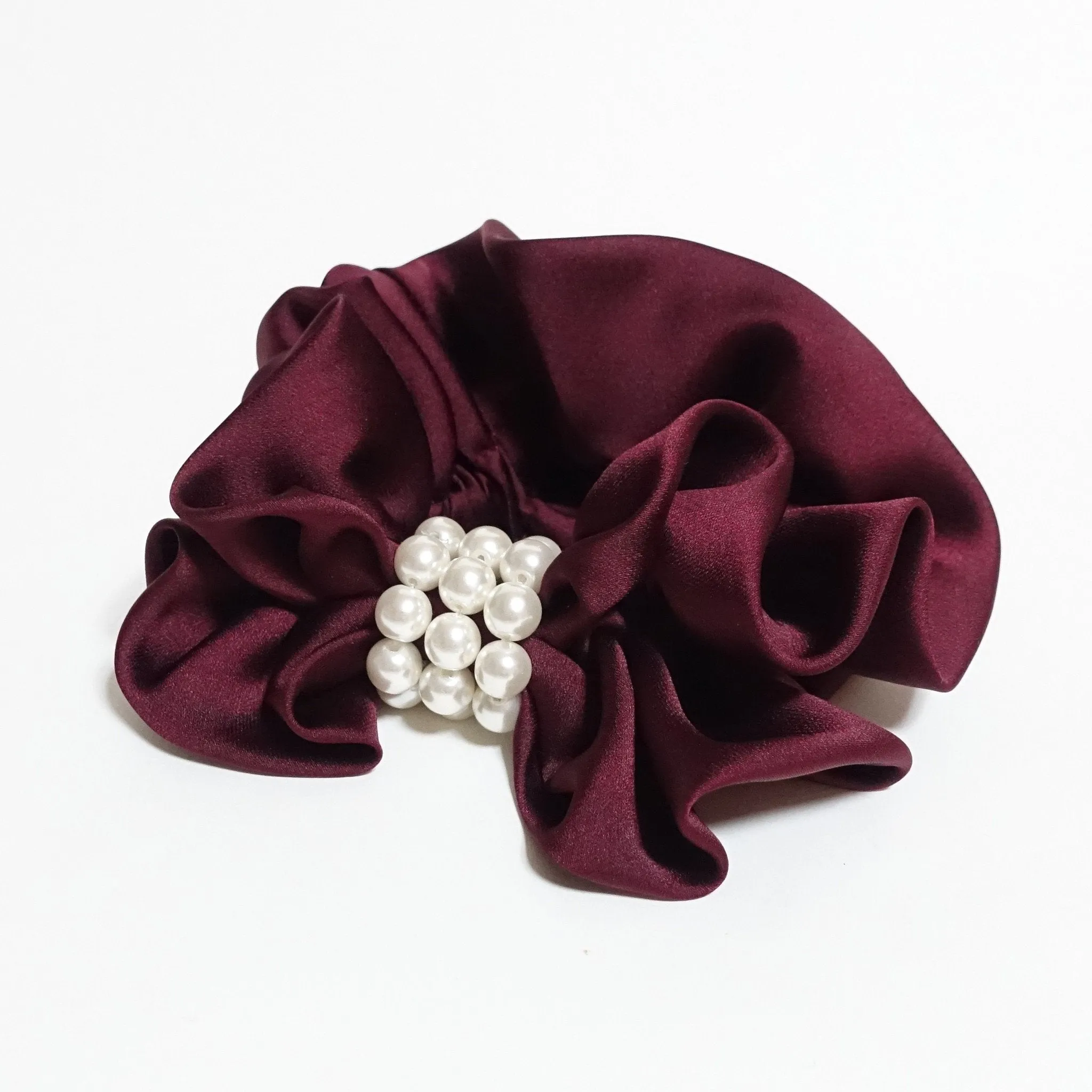 Pearl Decorated Satin Hair Scrunchies Hair Elastics Women Hair Accessories