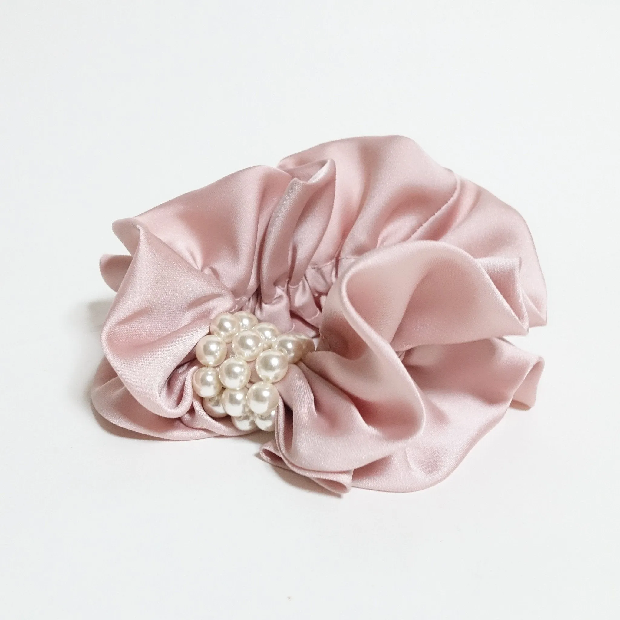 Pearl Decorated Satin Hair Scrunchies Hair Elastics Women Hair Accessories