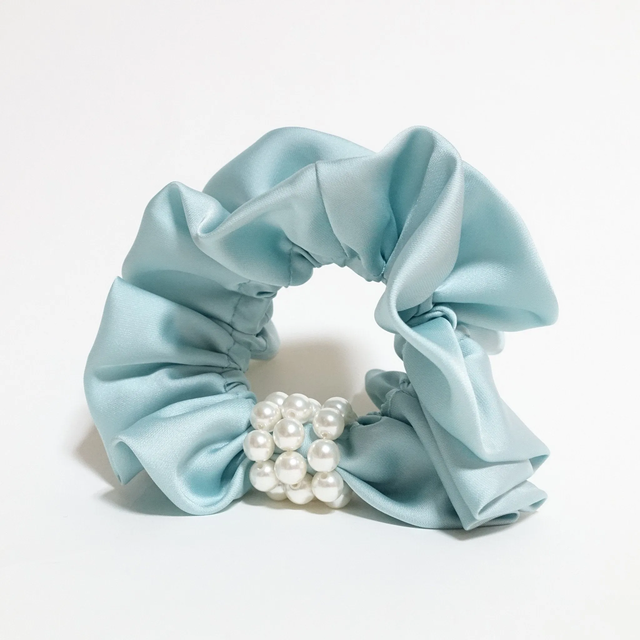 Pearl Decorated Satin Hair Scrunchies Hair Elastics Women Hair Accessories