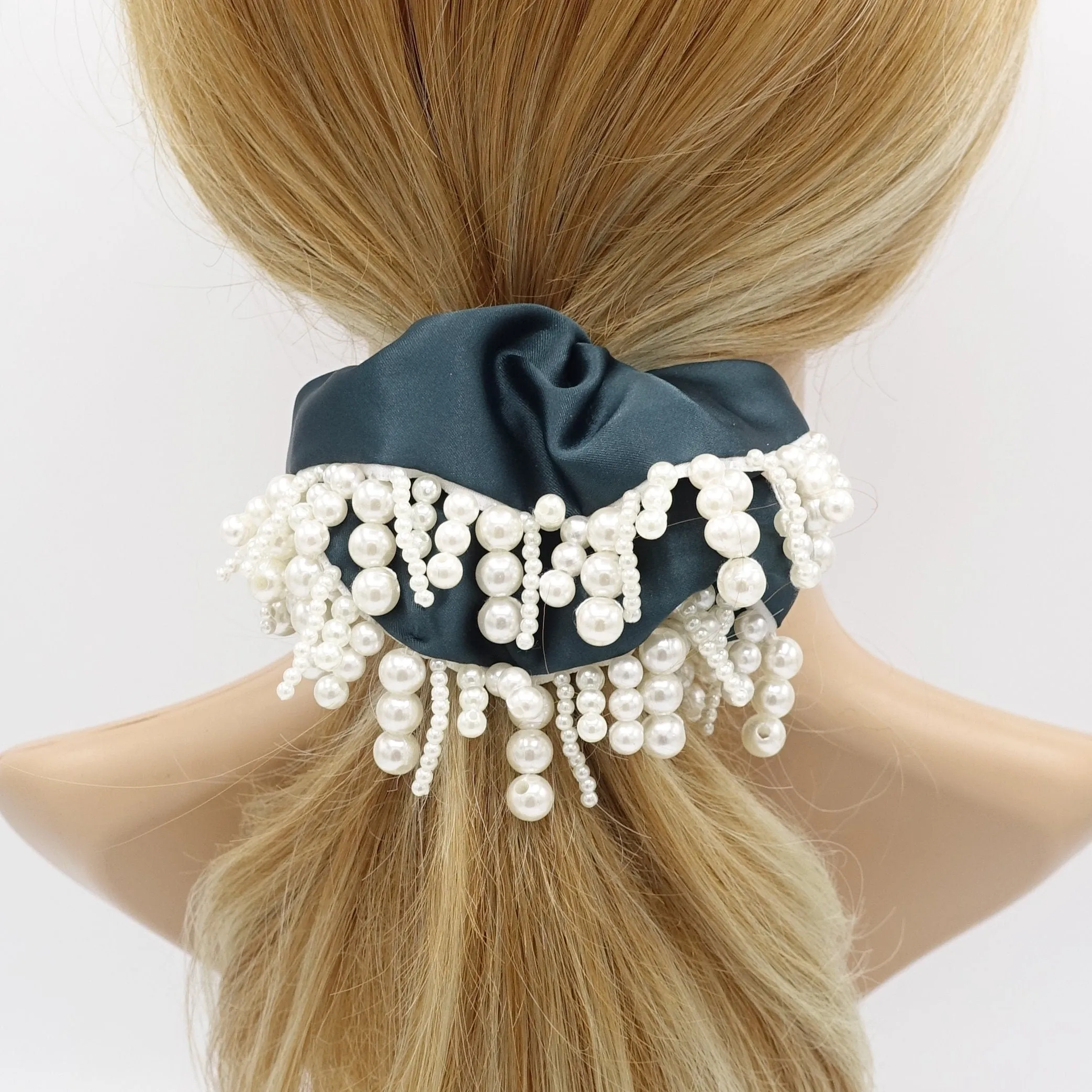 pearl drop satin scrunchies