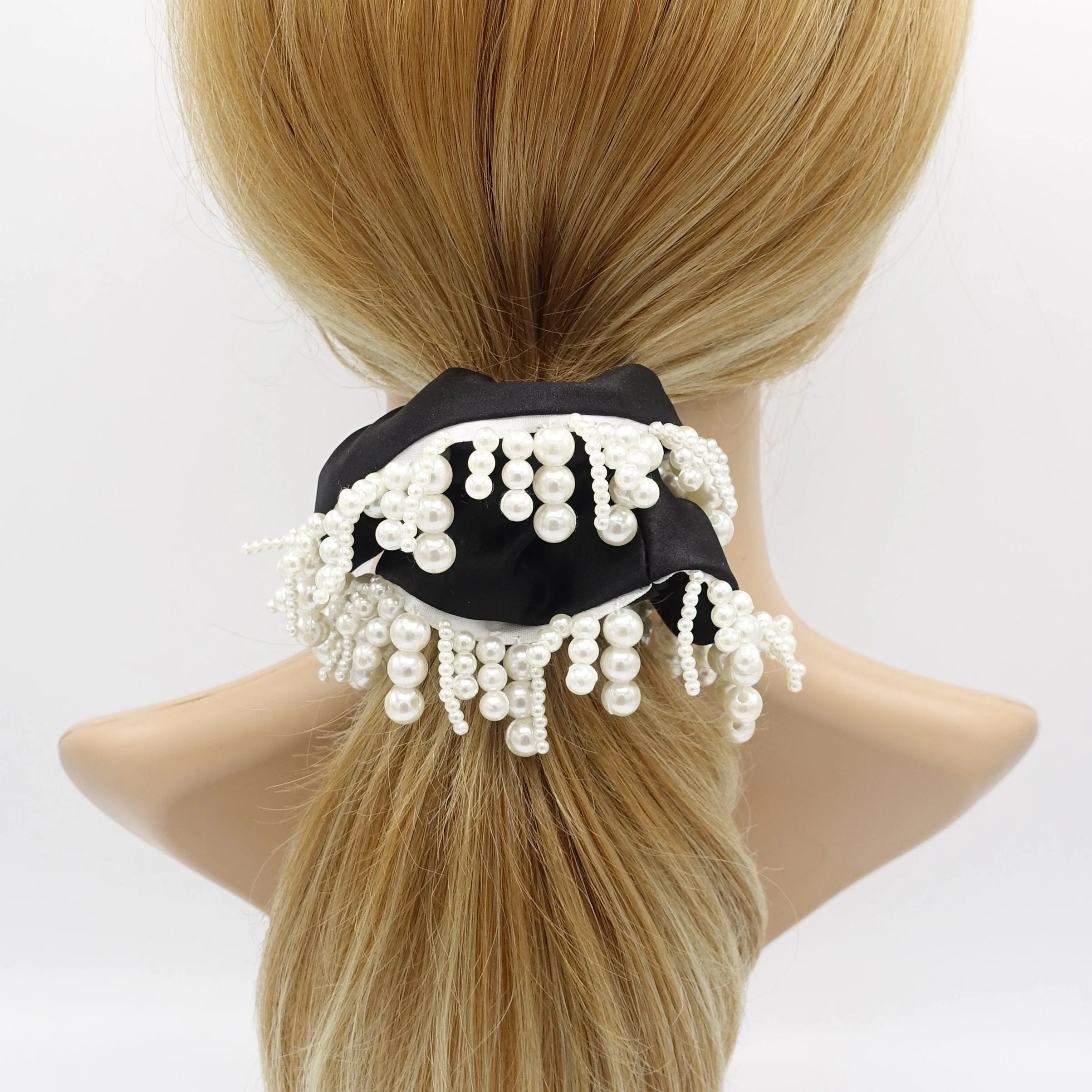 pearl drop satin scrunchies