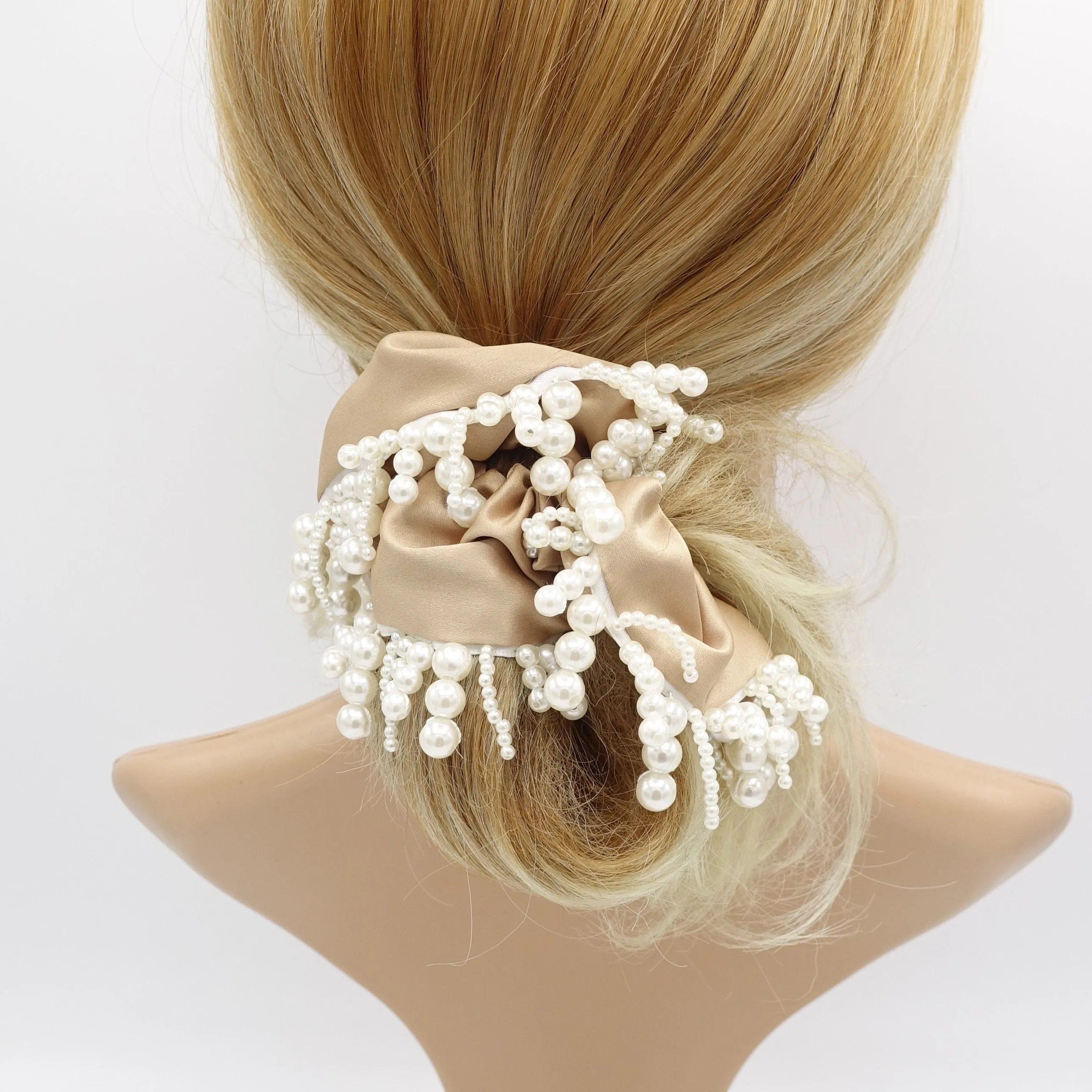 pearl drop satin scrunchies