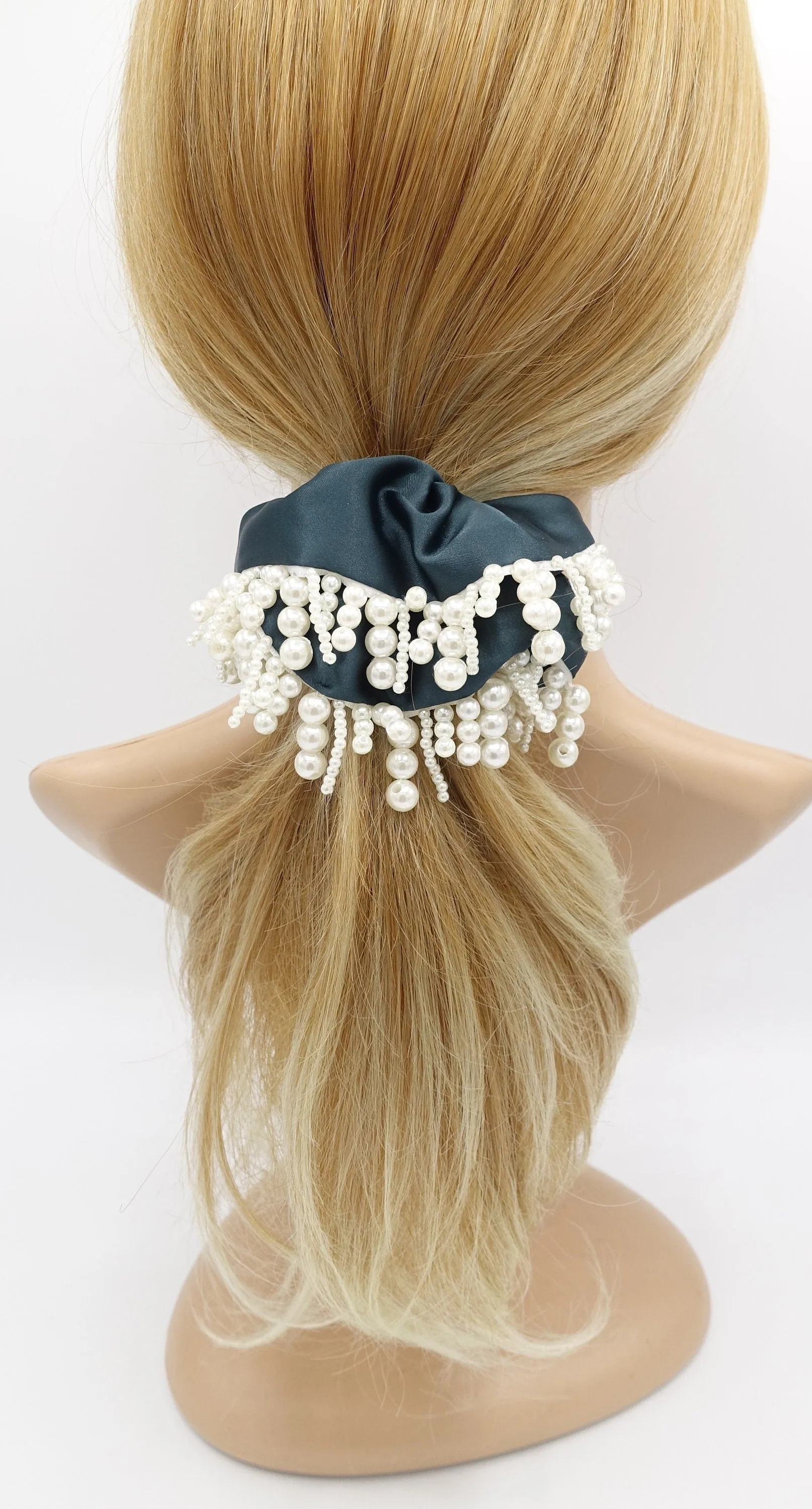 pearl drop satin scrunchies