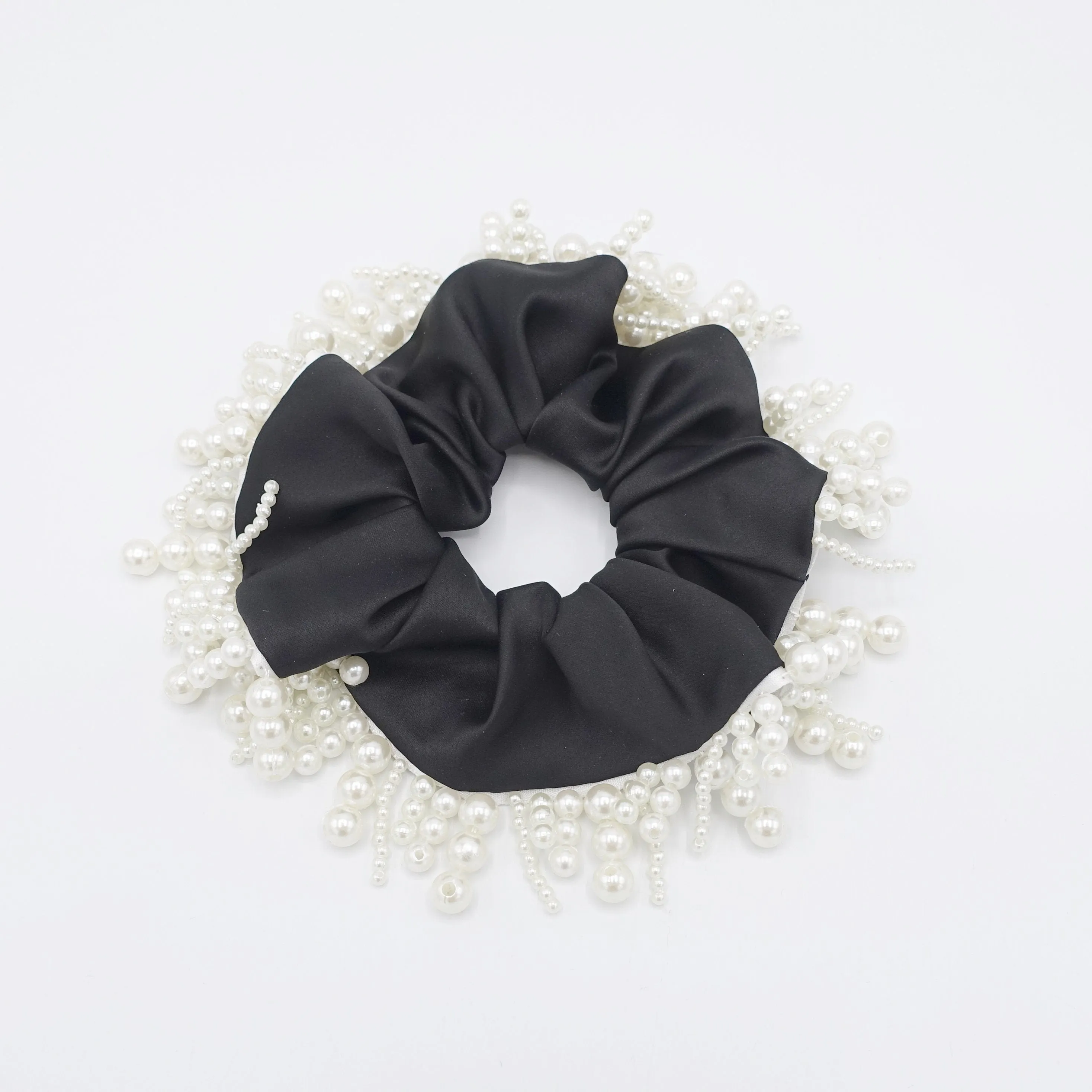 pearl drop satin scrunchies