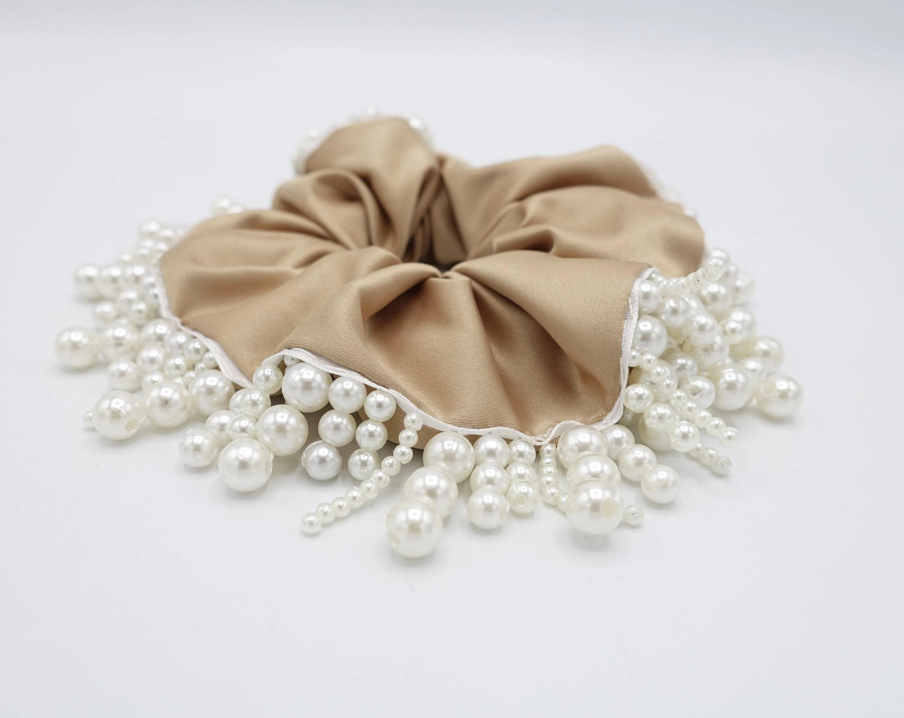 pearl drop satin scrunchies