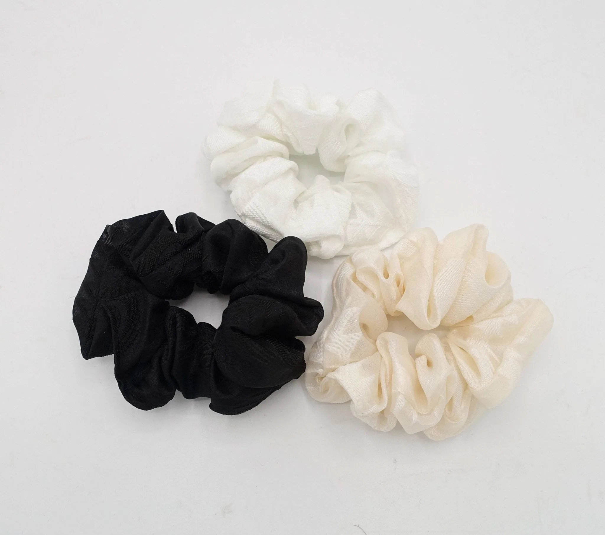 plant jacquard pattern scrunchies hair elastic leaves scrunchy for women