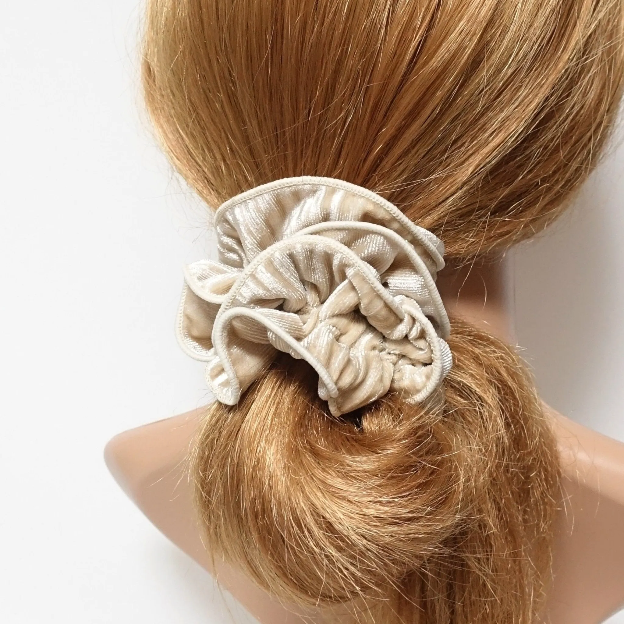 pleated velvet hair scrunchies pretty hair accessory hair elastic scrunchie for women