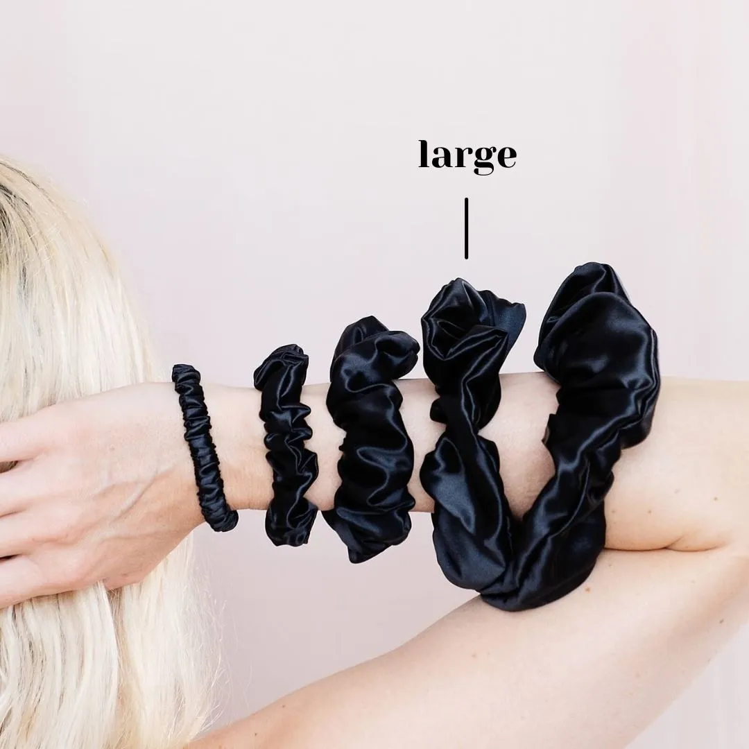 Premium Mulberry Silk Scrunchie - Pink - Large
