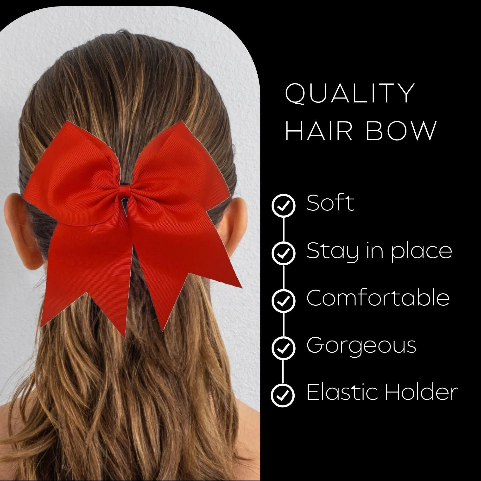 Red Clip Hair Bow