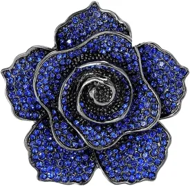Rhinestone Rose Flower Brooch for Women Fashion Crystal Blossom Flower Brooches Lapel Pins Elegant Dress Accessories Jewelry Boutonniere Corsage for Hat Suit Valentine Mother Jewelry Wedding