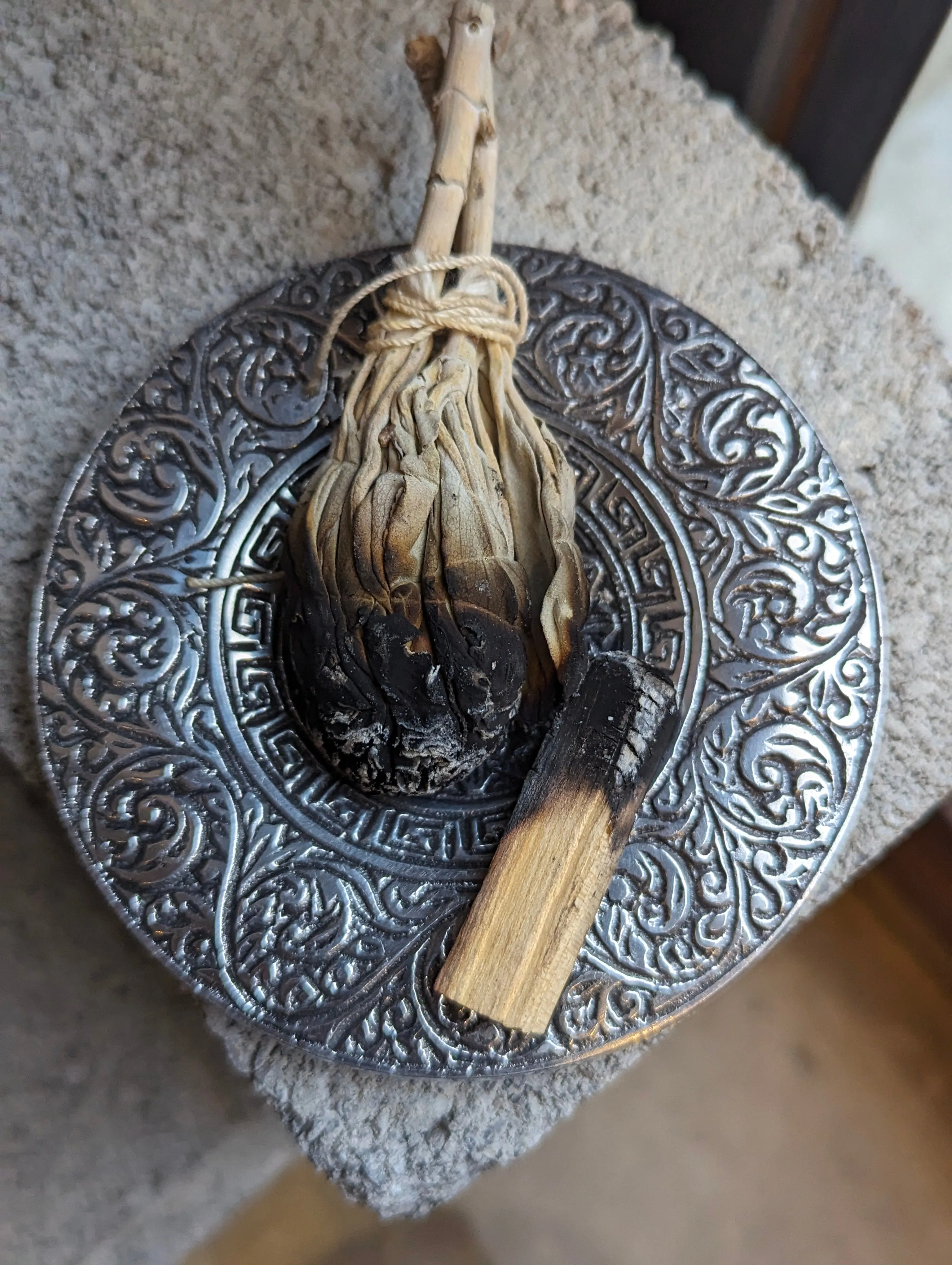 Silver Incense Stick & Cone Holder