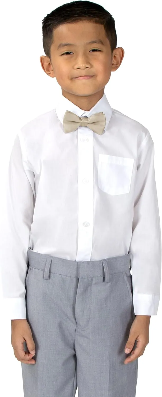 Spring Notion Boys' Pre-Tied Banded Satin Bow Tie, Optional Gift Box