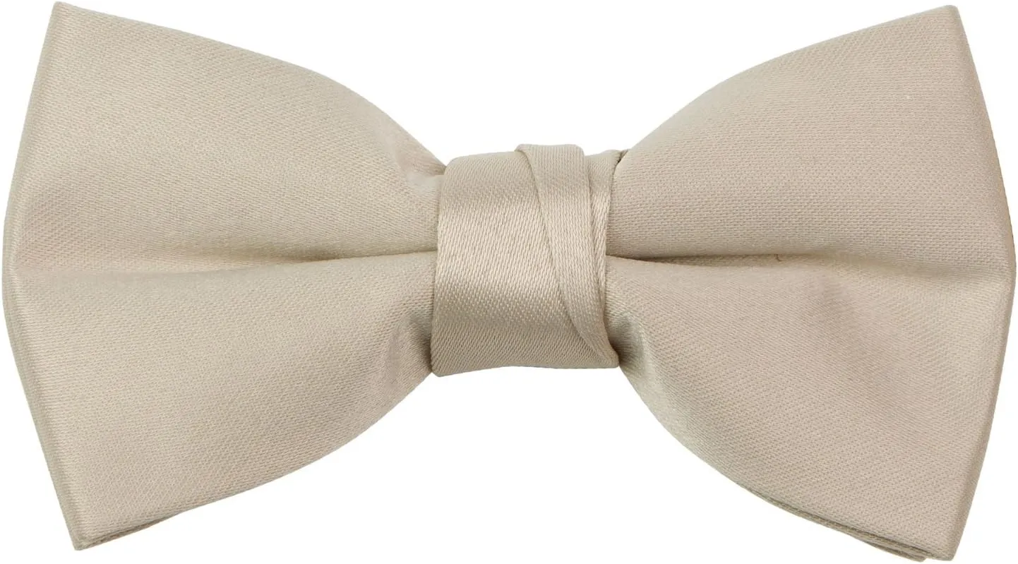 Spring Notion Boys' Pre-Tied Banded Satin Bow Tie, Optional Gift Box