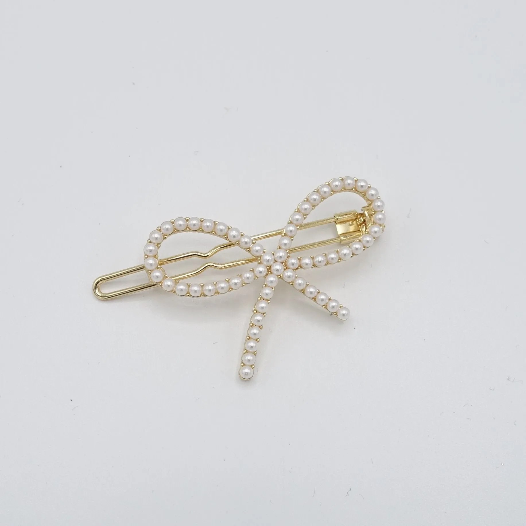 tiny pearl ball decorated hair clip bow circle flower pattern women hair accessory