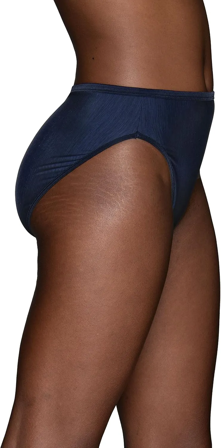 Vanity Fair Women's Illumination Hi Cut Panties, Silky Stretch & Satin Trim