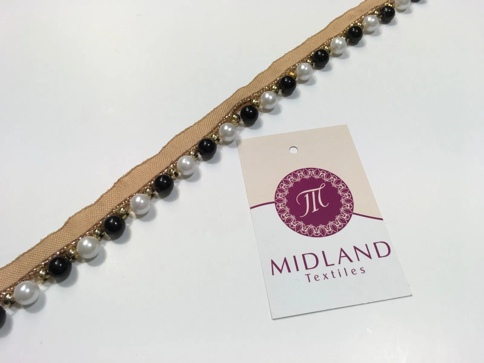 Vintage Pearl beaded Ribbon Crafting, Edging and Trimmings M200 Mtex