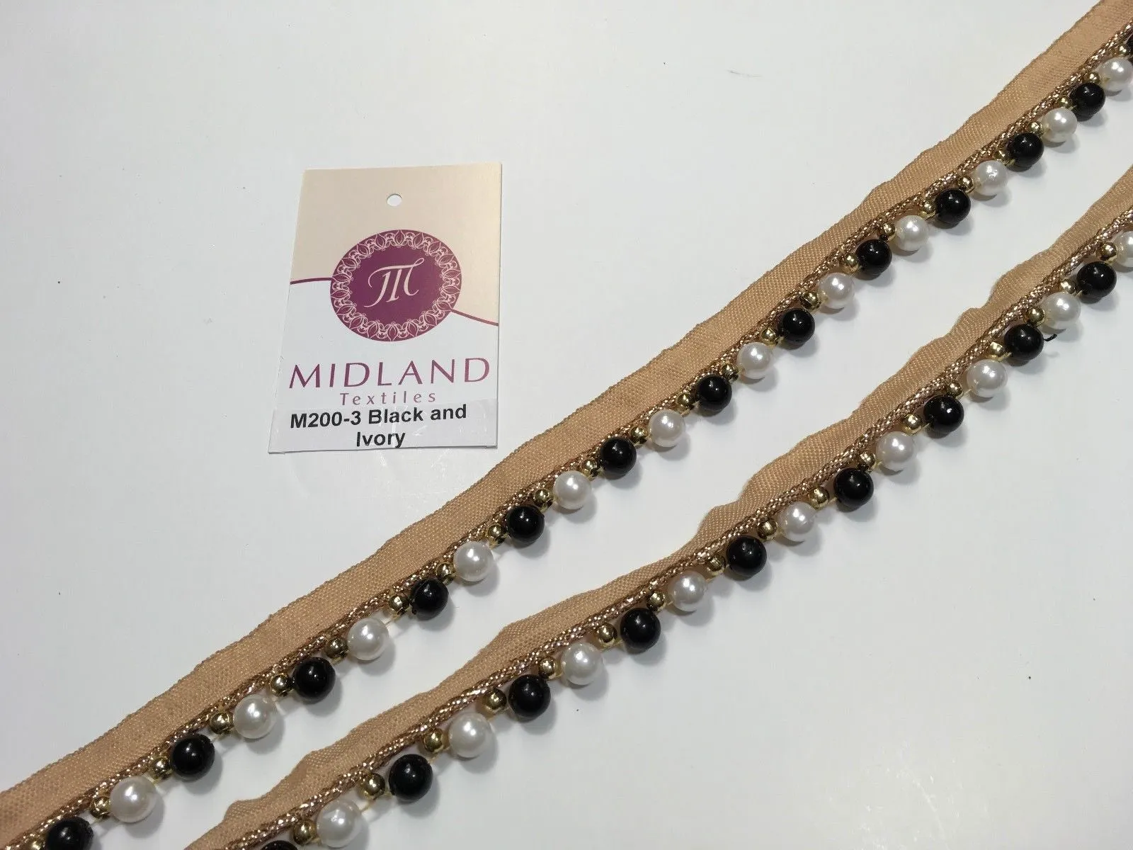 Vintage Pearl beaded Ribbon Crafting, Edging and Trimmings M200 Mtex