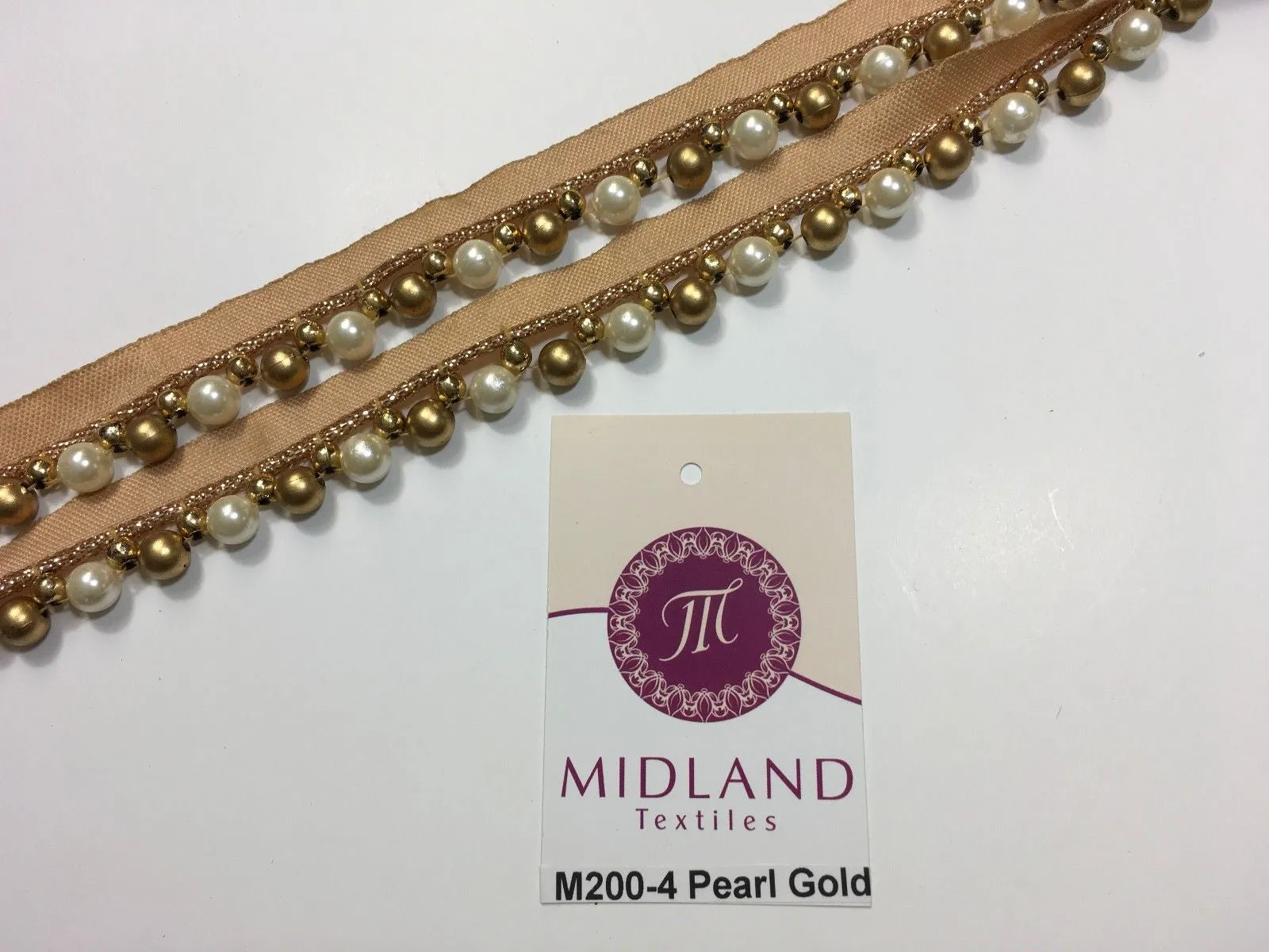 Vintage Pearl beaded Ribbon Crafting, Edging and Trimmings M200 Mtex