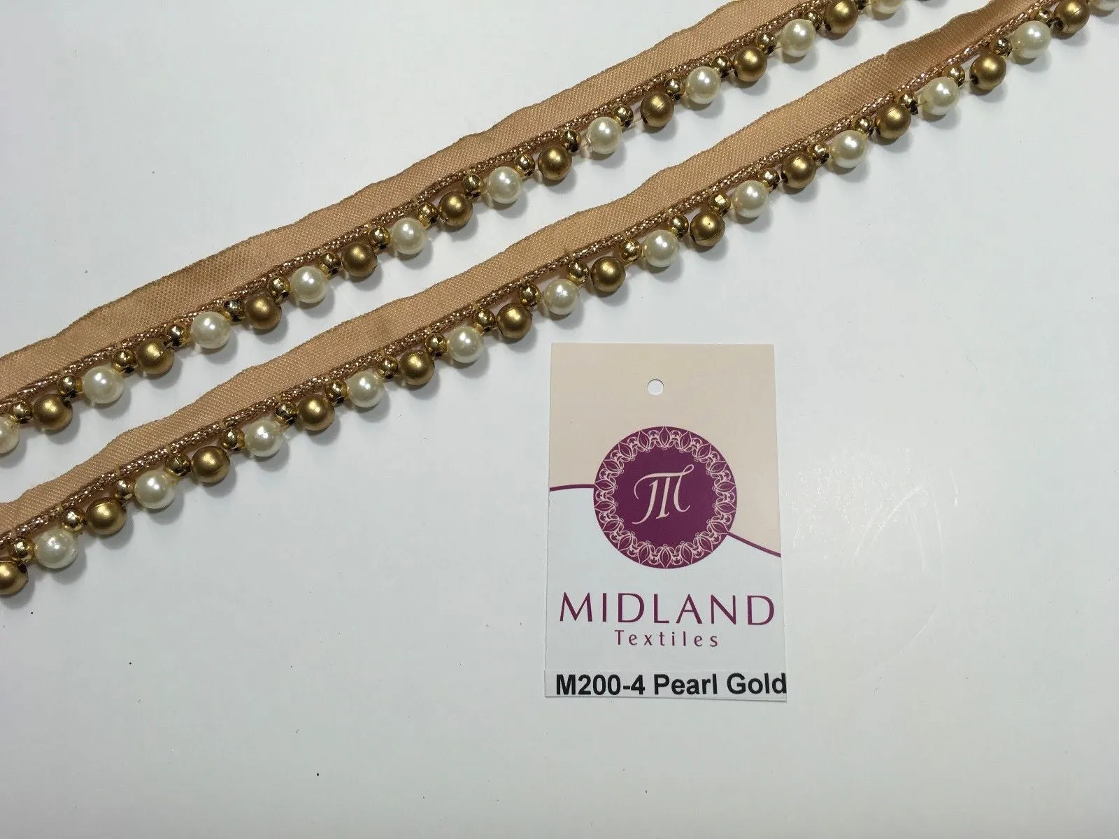 Vintage Pearl beaded Ribbon Crafting, Edging and Trimmings M200 Mtex