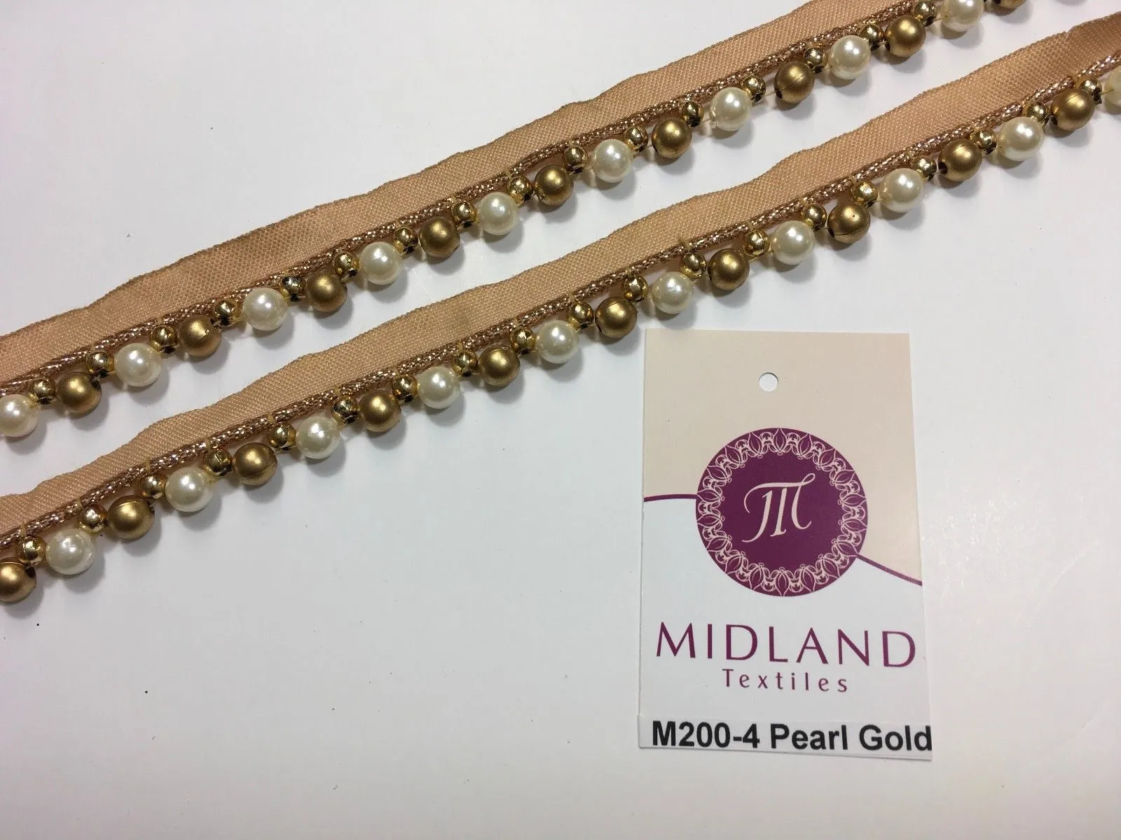 Vintage Pearl beaded Ribbon Crafting, Edging and Trimmings M200 Mtex