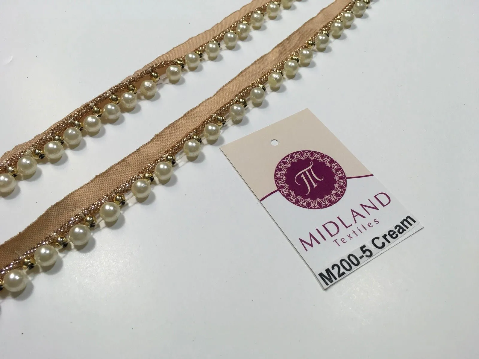 Vintage Pearl beaded Ribbon Crafting, Edging and Trimmings M200 Mtex