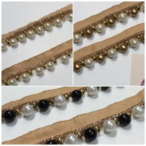 Vintage Pearl beaded Ribbon Crafting, Edging and Trimmings M200 Mtex