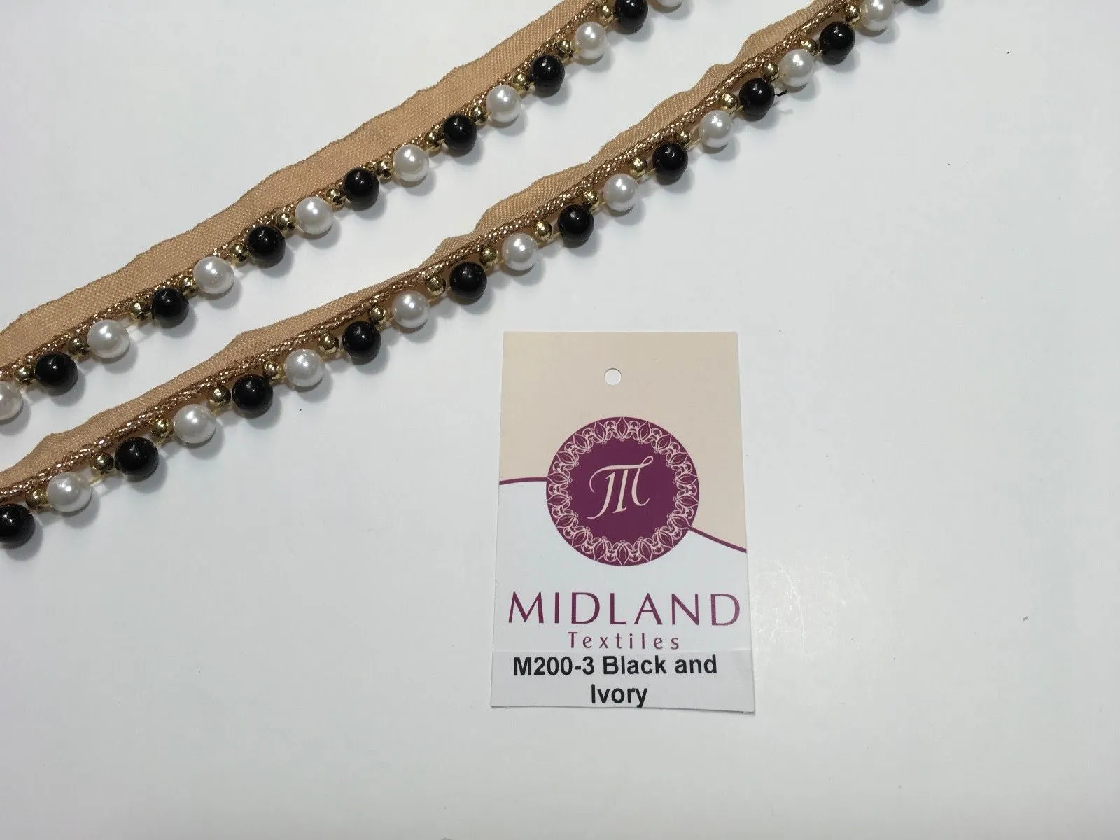 Vintage Pearl beaded Ribbon Crafting, Edging and Trimmings M200 Mtex