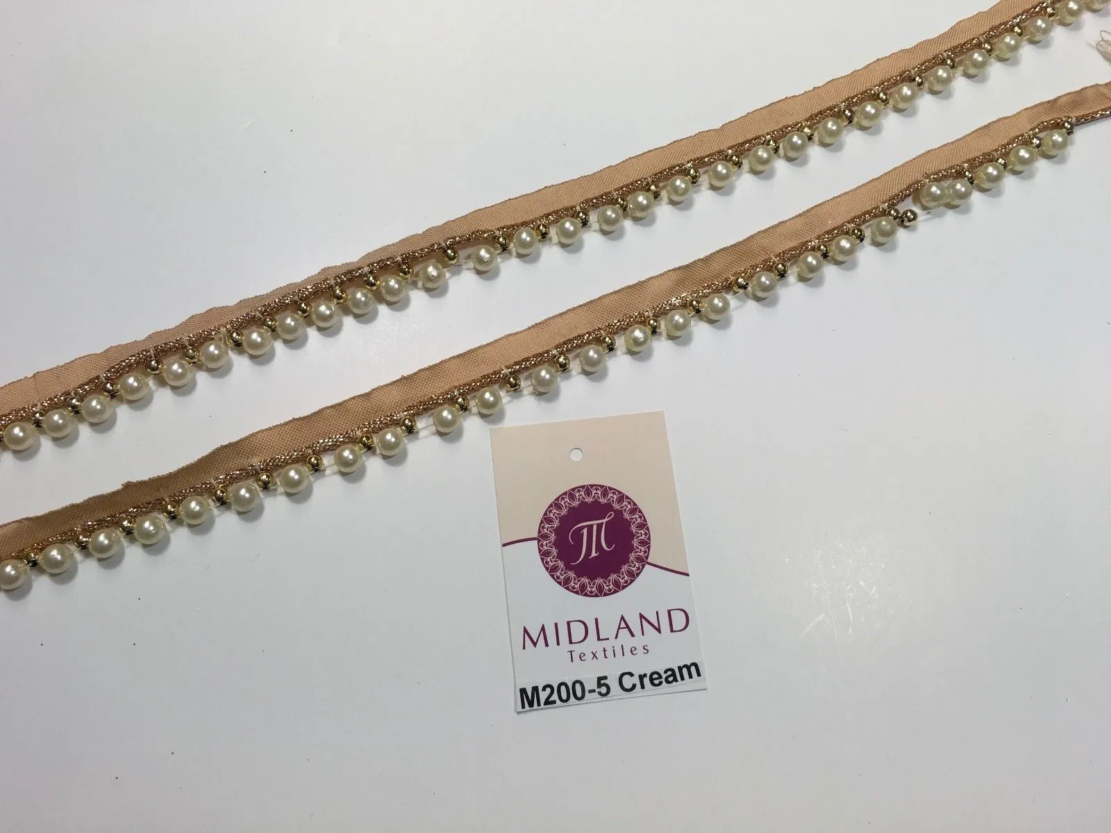Vintage Pearl beaded Ribbon Crafting, Edging and Trimmings M200 Mtex