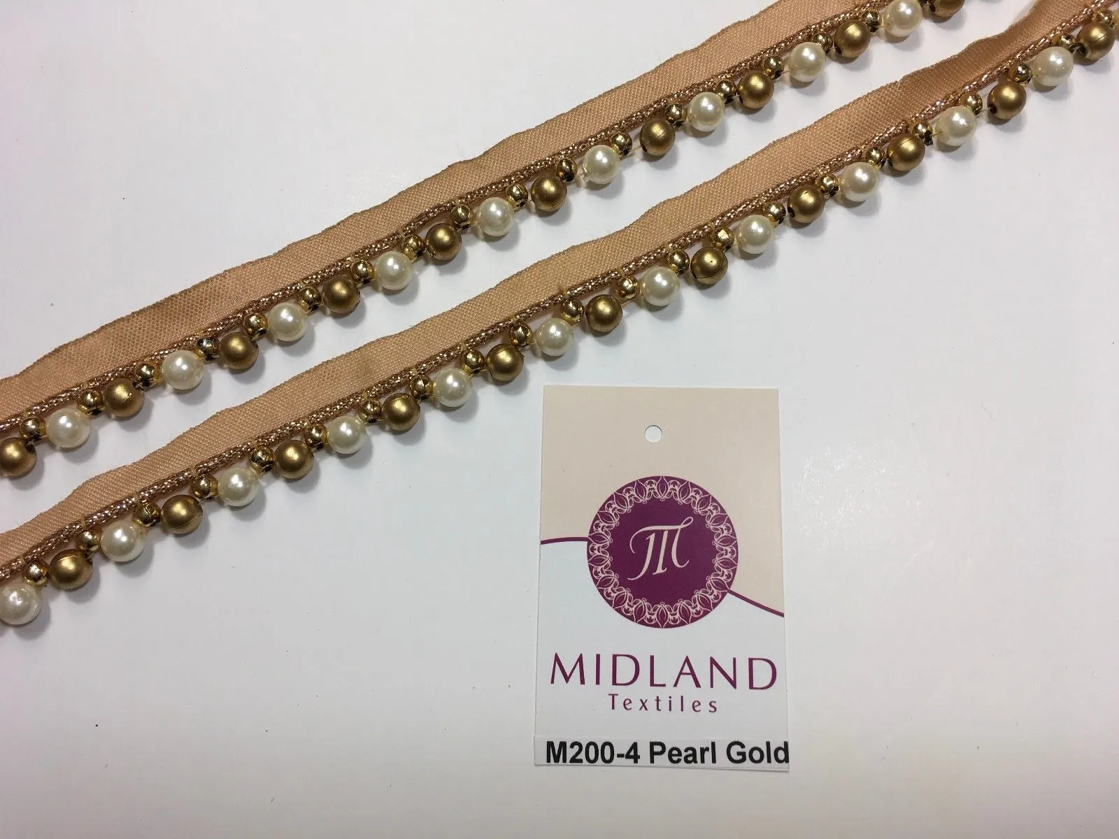 Vintage Pearl beaded Ribbon Crafting, Edging and Trimmings M200 Mtex