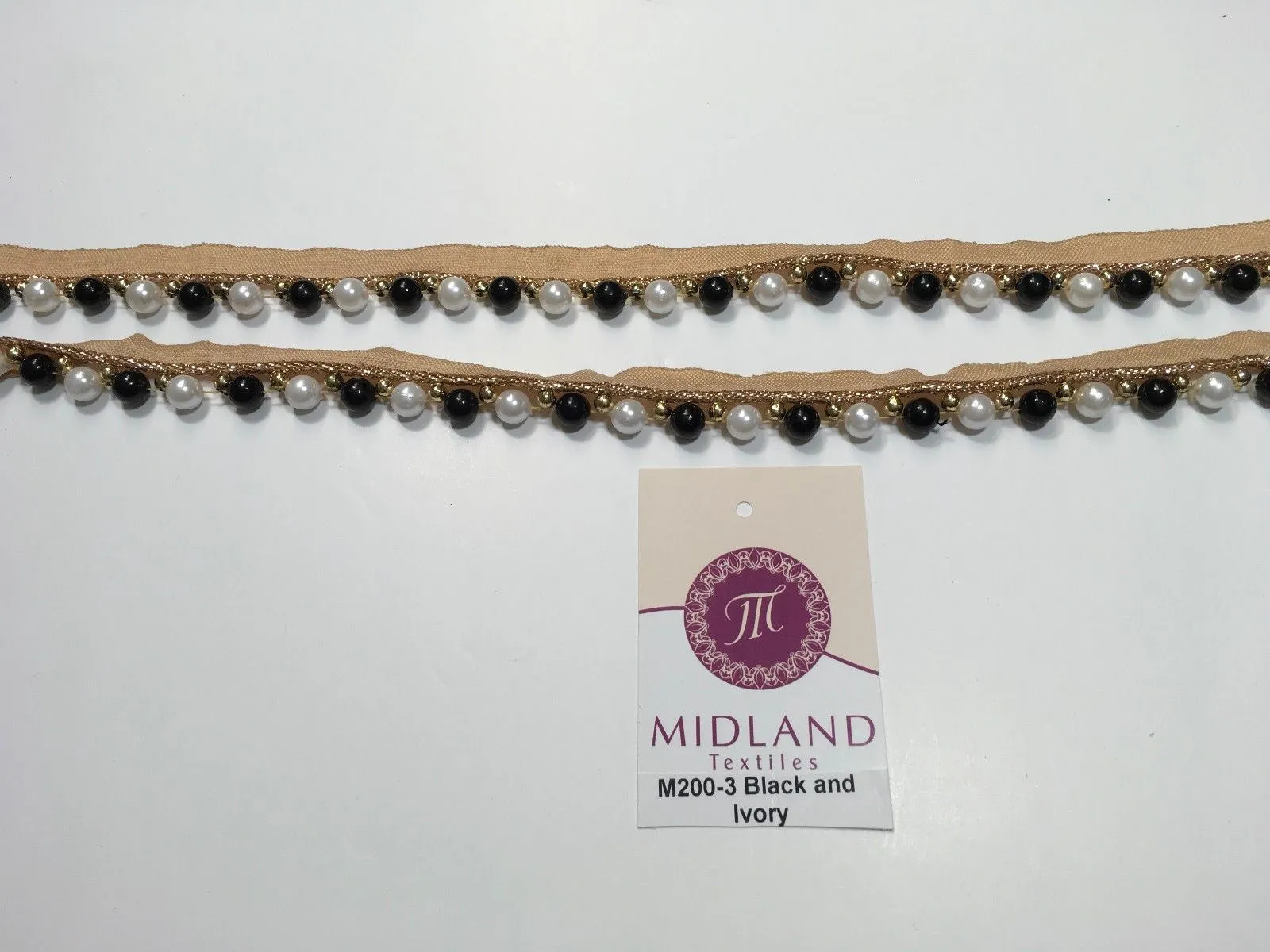 Vintage Pearl beaded Ribbon Crafting, Edging and Trimmings M200 Mtex