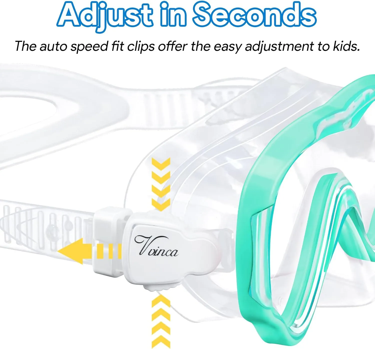 Vvinca Kids Goggles Snorkel Mask Diving Mask Swimming Goggles with Nose Cover and Straps Cover for Kids and Youth Age 6-14