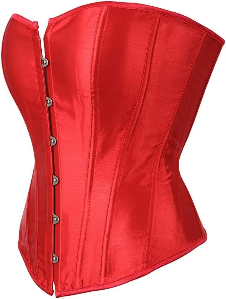 Women's Sexy Boned Overbust Shaper Push Up Bodysuit Lace up Corsets and Strap Bustiers Top S-6XL