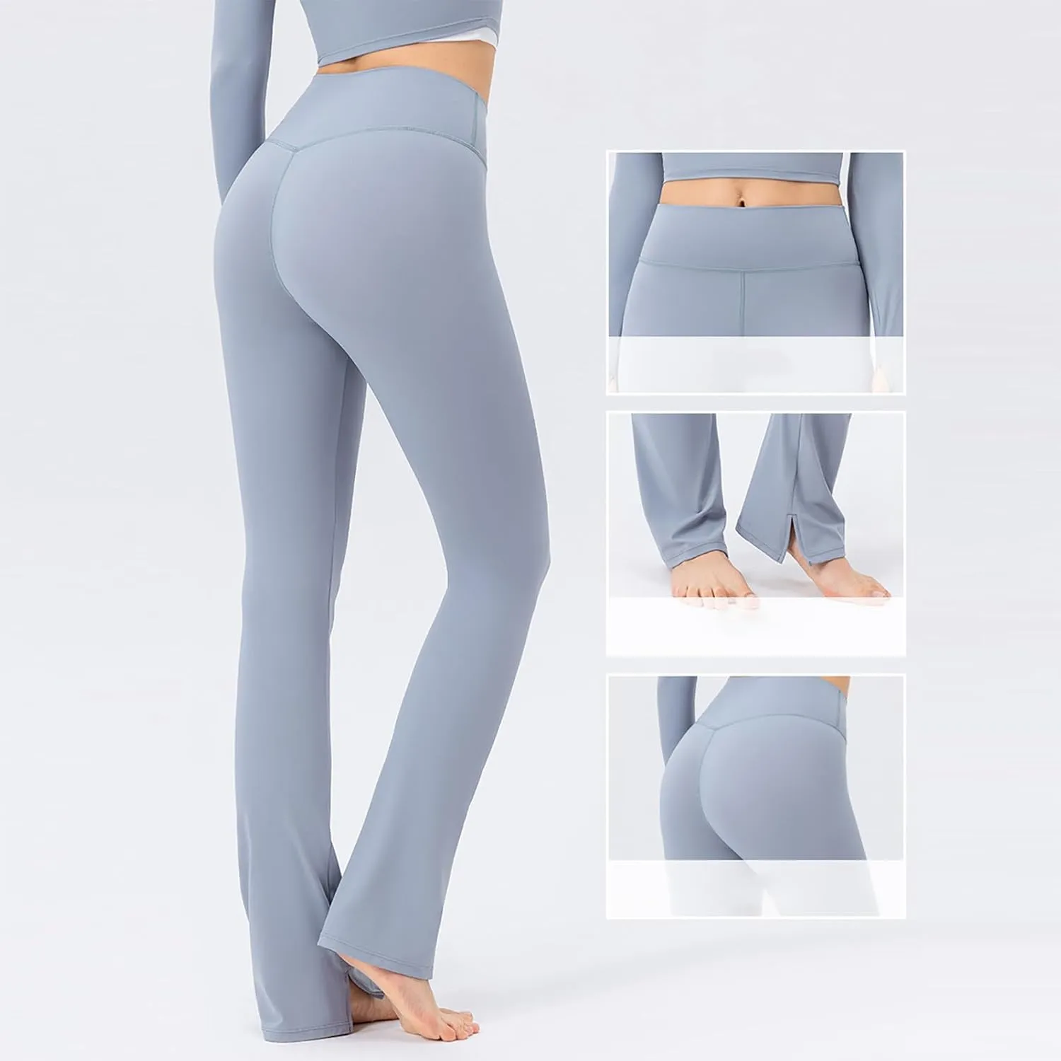 Women's Yoga Leggings High Waist Tummy Control Stright Leg Pants Soft Stretch Gym Workout Work Pants