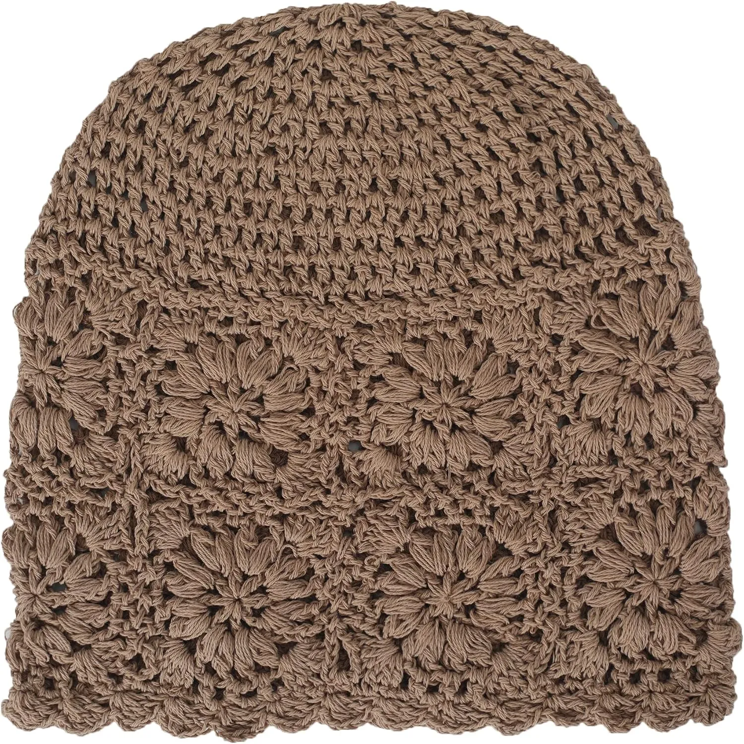 ZLYC Women Cotton Crochet Slouchy Beanie Hat Handmade Knit Summer Skull Cap