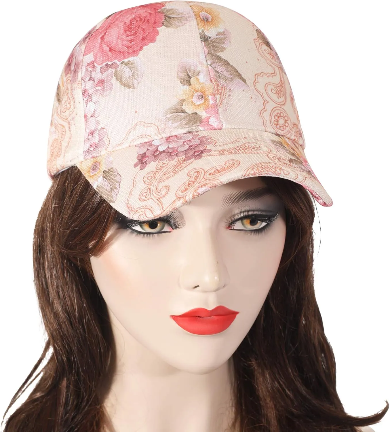 ZLYC Women Fashion Floral Print Baseball Cap Hawaiian Adjustable Snapback Dad Hat