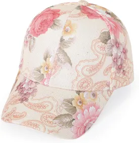 ZLYC Women Fashion Floral Print Baseball Cap Hawaiian Adjustable Snapback Dad Hat