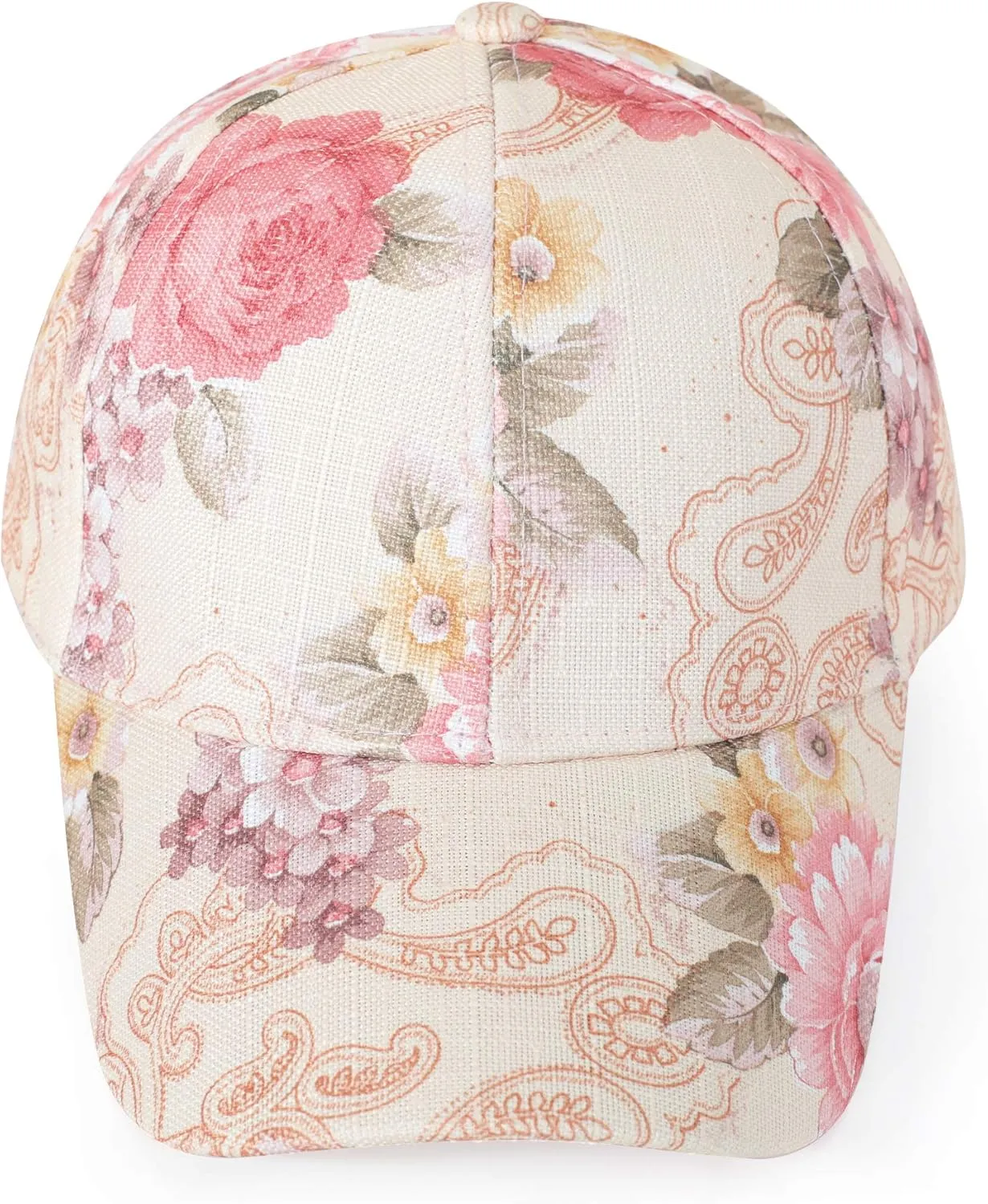 ZLYC Women Fashion Floral Print Baseball Cap Hawaiian Adjustable Snapback Dad Hat